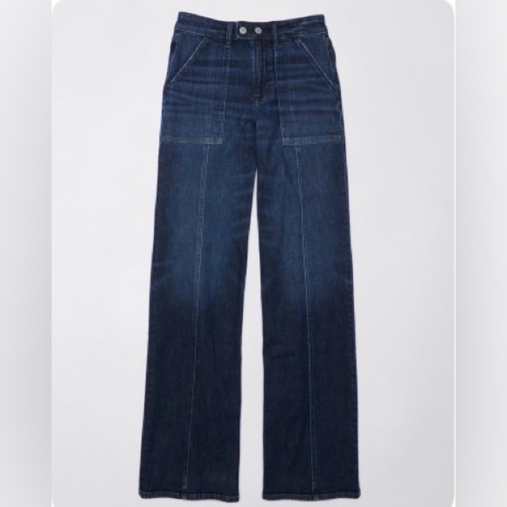 American Eagle Dreamy Drape Stretch Super High-waisted Baggy Wide-Leg Jean